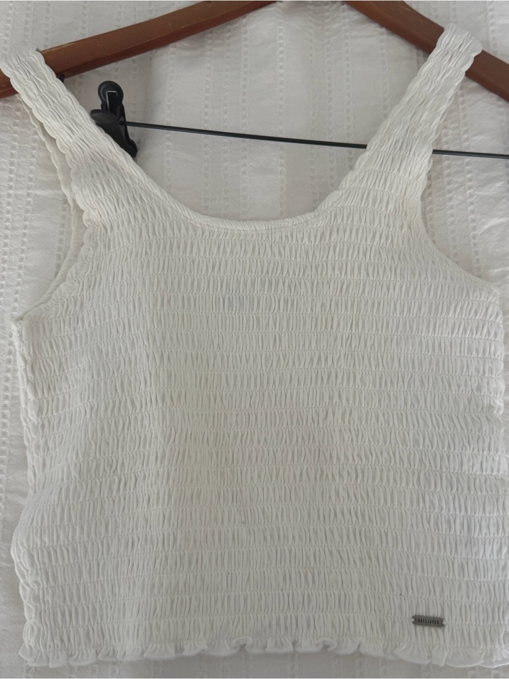 Hollister White Smocked Tank Top